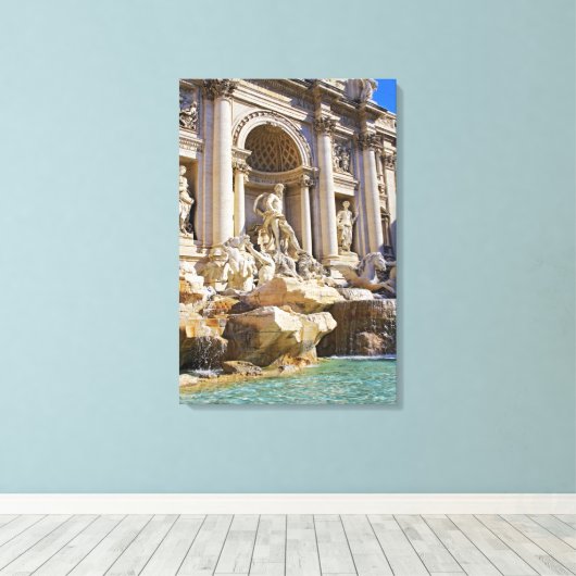 Trevi fontein canvas afdruk (Insitu (Houten vloer))