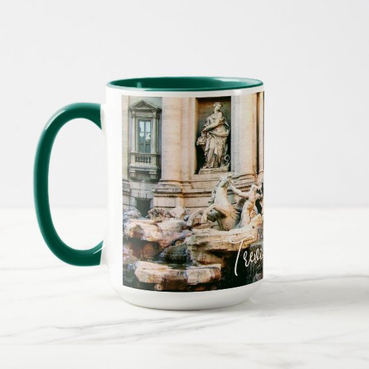Trevi Fontein foto mok met aangepaste kleur handva (Links)