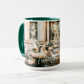 Trevi Fontein foto mok met aangepaste kleur handva (Voorkant links)