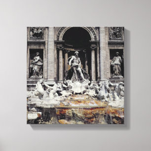 Trevi-fontein, gebouwd 1732-62 canvas afdruk