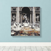 Trevi-fontein, gebouwd 1732-62 canvas afdruk (Insitu (Houten vloer))