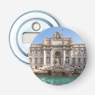 Trevi-fontein in de vroege ochtend - Rome, Italië Button Flesopener