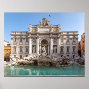 Trevi fontein in de vroege ochtend - Rome, Italië Poster
