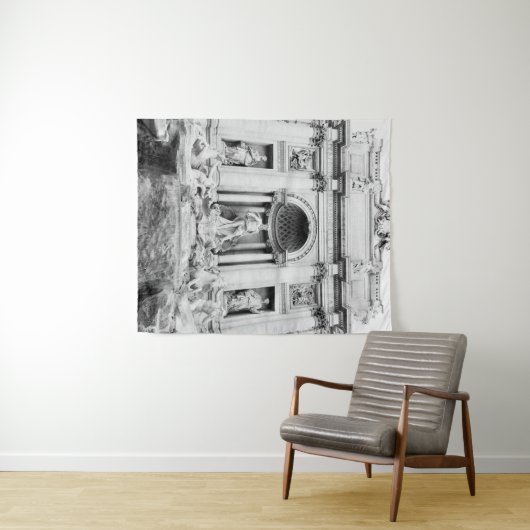 Trevi-fontein in Rome in zwart-wit #1 #reis Wandkleed (In Situ (horizontaal))