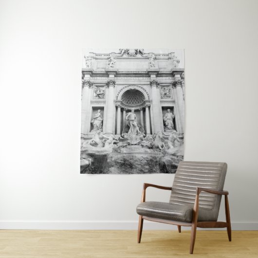 Trevi-fontein in Rome in zwart-wit #1 #reis Wandkleed (In situ)