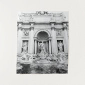 Trevi-fontein in Rome in zwart-wit #1 #reis Wandkleed (Voorkant)