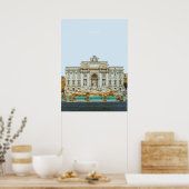 Trevi-fontein in Rome Travel Artwork Poster (Keuken)