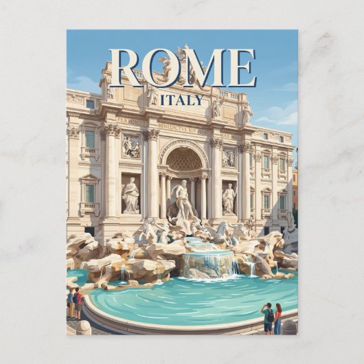 Trevi Fontein Italië Briefkaart (Voorkant)