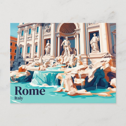 Trevi Fontein Italië Briefkaart (Voorkant)