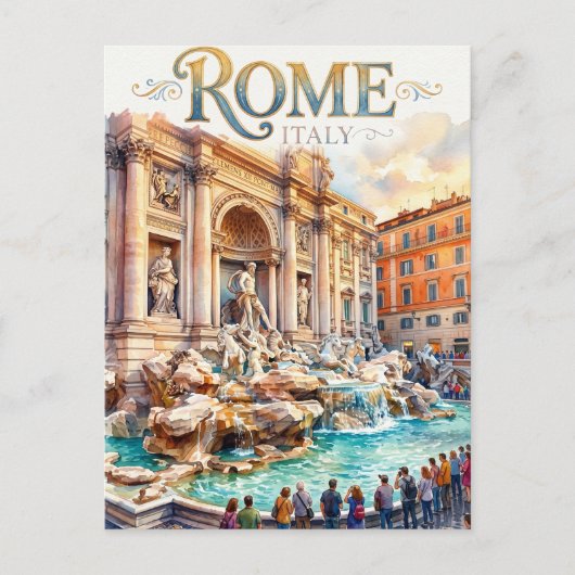 Trevi fontein Italië Briefkaart (Voorkant)