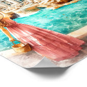Trevi Fontein Italië Waterverf Kunst Poster (Hoek)