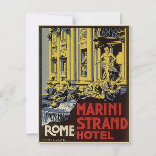 Trevi-fontein, Marini Strand Hotel, Rome Kaart (Voorkant)