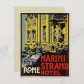 Trevi-fontein, Marini Strand Hotel, Rome Kaart (Voorkant / Achterkant)