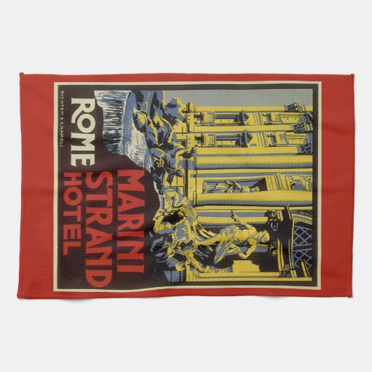  Trevi-fontein, Marini Strand Hotel, Rome Theedoek (Horizontaal)