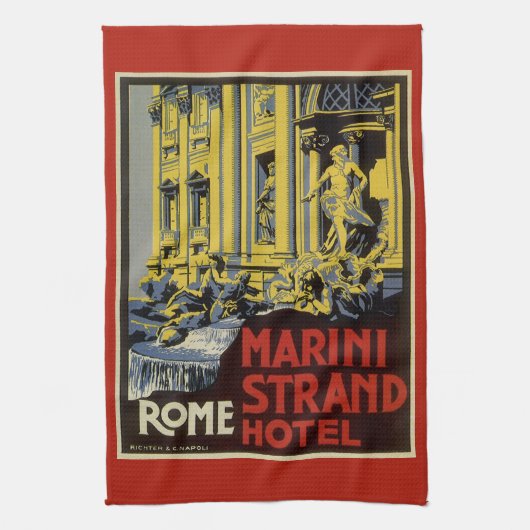 Trevi-fontein, Marini Strand Hotel, Rome Theedoek (Verticaal)