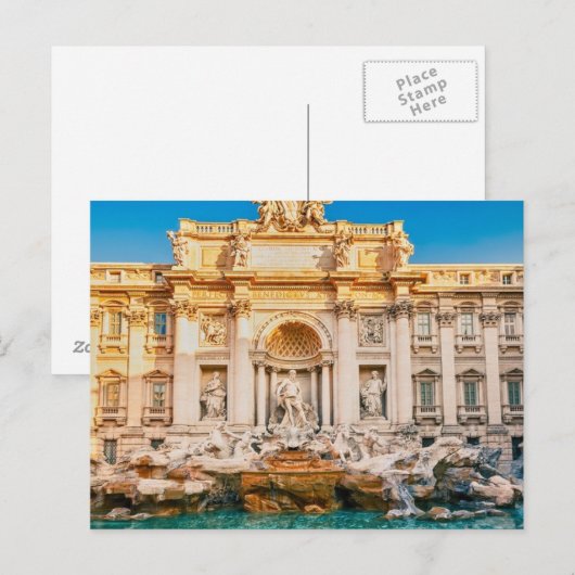 Trevi-fontein op het Briefkaart van Rome (Voorkant / Achterkant)