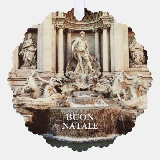 Trevi Fontein Papier Kerstmis foto ornament (Voorkant)