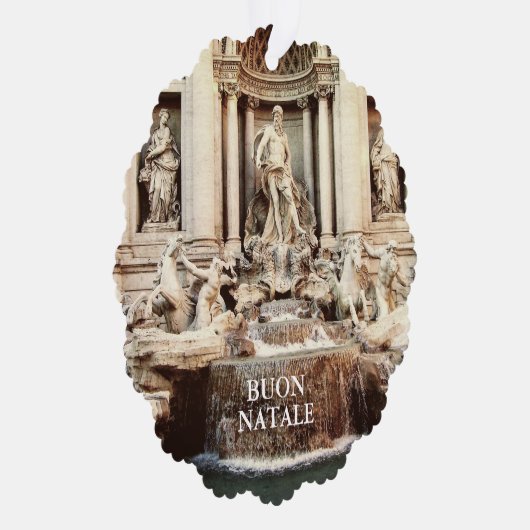 Trevi Fontein Papier Kerstmis foto ornament (Rechts)