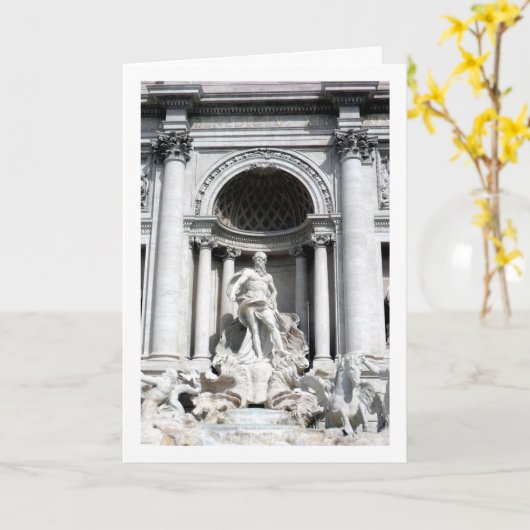 Trevi Fontein Portret, Rome, Italië Kaart (Gele Bloem)