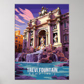 Trevi Fontein, reizen kunst poster (Voorkant)