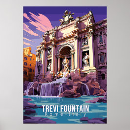 Trevi Fontein, reizen kunst poster