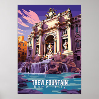 Trevi Fontein, reizen kunst poster