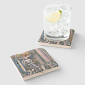 Trevi fontein, Rome, Italië Stenen Onderzetter (Zijkant)