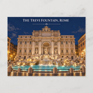 Trevi Fontein Rome Nacht Ansichtkaart Briefkaart