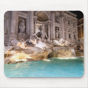 Trevi Fontein 's nachts - Rome, Italië Muismat