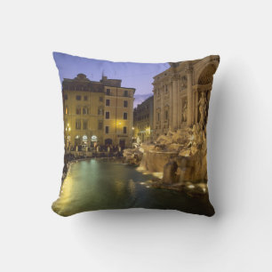 Trevi-fontein 's nachts, Rome, Lazio, Italië Kussen