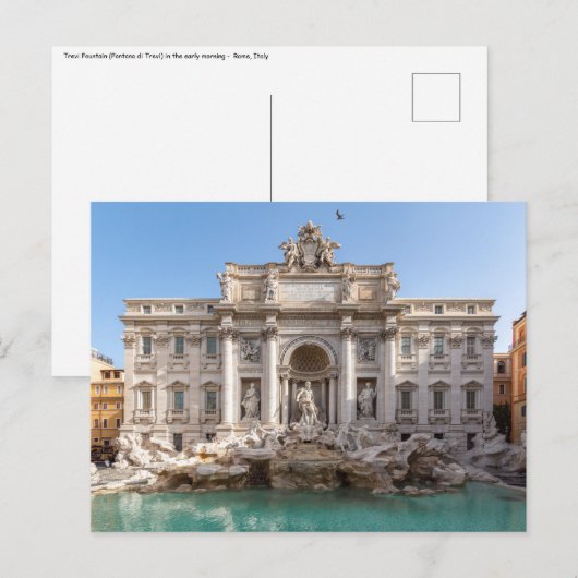 Trevi-fontein vroeg in de ochtend - Rome, Italië Briefkaart (Voorkant / Achterkant)