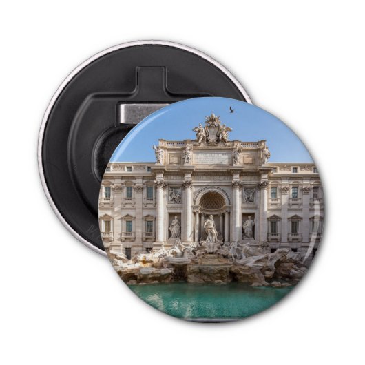 Trevi-fontein vroeg in de ochtend - Rome, Italië Button Flesopener (Voorkant)