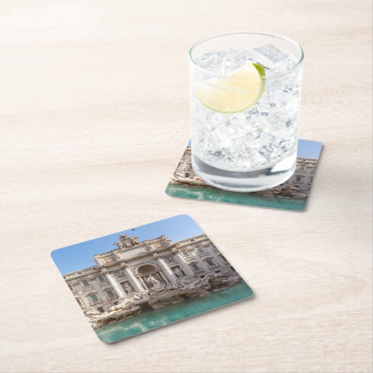 Trevi-fontein vroeg in de ochtend - Rome, Italië Kartonnen Onderzetters (Insitu)