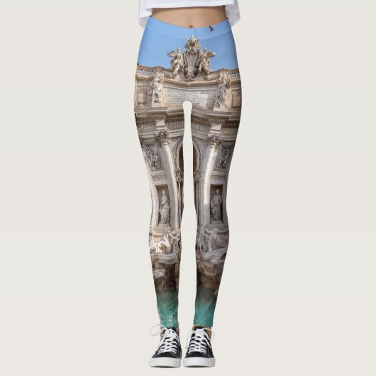 Trevi-fontein vroeg in de ochtend - Rome, Italië Leggings (Voorkant)
