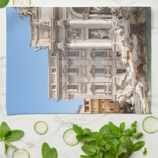 Trevi-fontein vroeg in de ochtend - Rome, Italië Theedoek (Gevouwen)