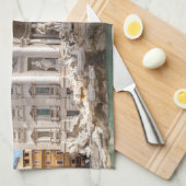 Trevi-fontein vroeg in de ochtend - Rome, Italië Theedoek (Quarter Fold)