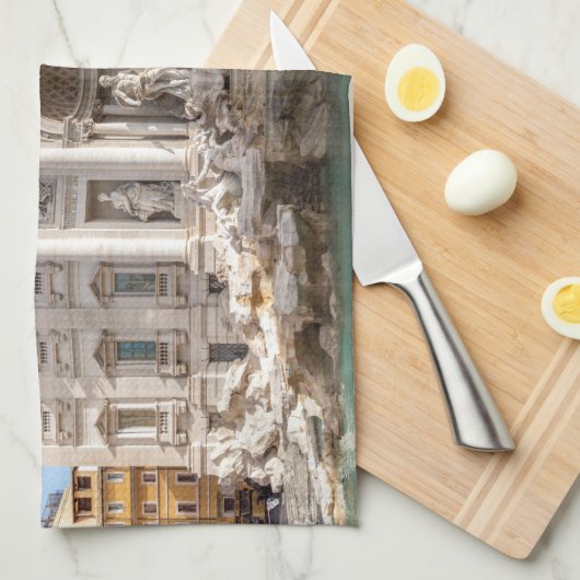 Trevi-fontein vroeg in de ochtend - Rome, Italië Theedoek (Quarter Fold)