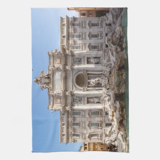 Trevi-fontein vroeg in de ochtend - Rome, Italië Theedoek (Verticaal)