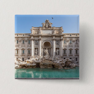 Trevi-fontein vroeg in de ochtend - Rome, Italië Vierkante Button 5,1 Cm