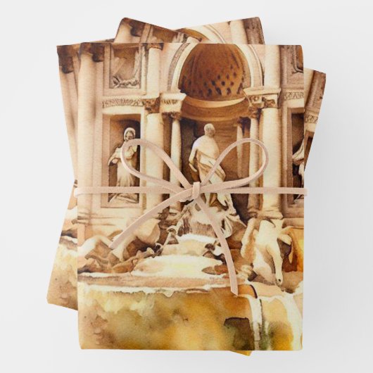 Trevi Fonteinen, Italië Rome Inpakpapier Vel (In situ)