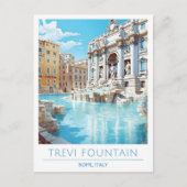 Trevi Fountain Roma Italië Vintage Travel Briefkaart (Voorkant)