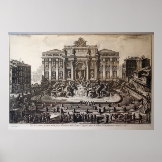 Trevi Fountain Rome – Giovanni Battista Piranesi Poster (Voorkant)