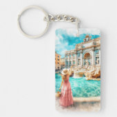 Trevi Fountain Rome Italië Sleutelhanger (Voorkant)
