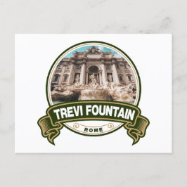 Trevi Fountain Rome Italy Badge Briefkaart