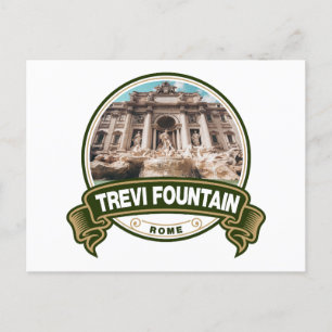 Trevi Fountain Rome Italy Badge Briefkaart