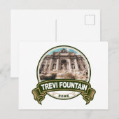 Trevi Fountain Rome Italy Badge Briefkaart (Voorkant / Achterkant)
