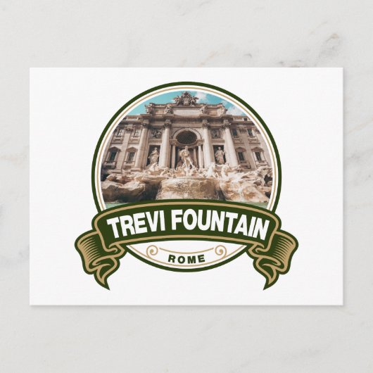 Trevi Fountain Rome Italy Badge Briefkaart (Voorkant)