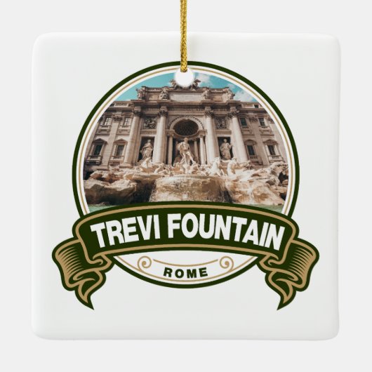 Trevi Fountain Rome Italy Badge Keramisch Ornament (Achterkant)