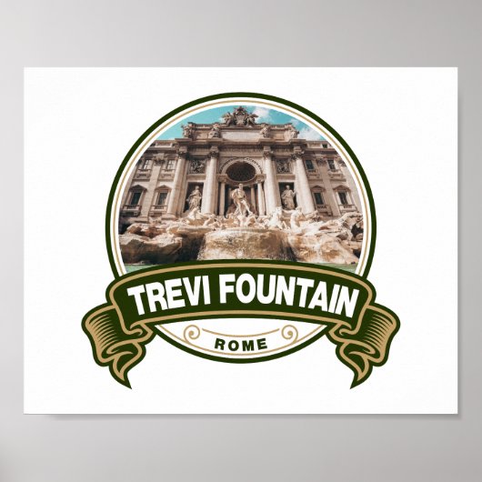 Trevi Fountain Rome Italy Badge Poster (Voorkant)