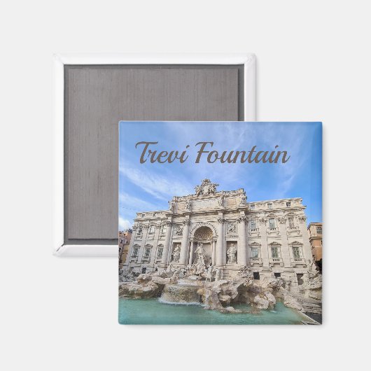 Trevi Fountain Rome Italy Holiday Panorama Magneet (Voorkant / Achterkant)